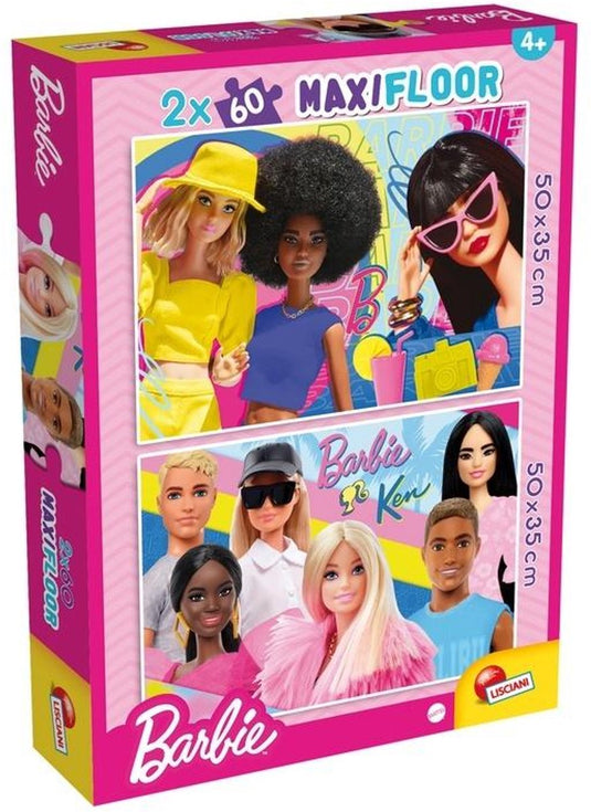 Lisciani - barbie - puzzel maxifloor - 2 x 60 stukjes