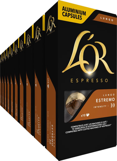 L'or lungo estremo koffiecups - intensiteit 10 12 - 10 x 10 capsules