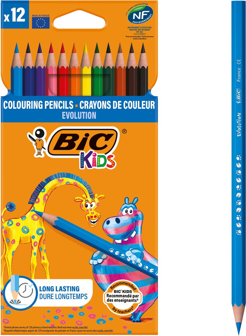 Afbeelding laden in galerijviewer, Bic kleurpotloden ecolutions evolution kunsthars assorti 12 stuks
