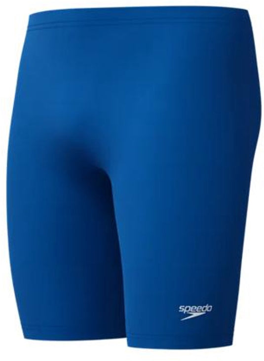 Speedo endurance+ logo jammer heren - strakke zwembroek heren - chloorbestendige zwembroek mannen - kleurvaste sportzwembroek heren - blauw wit - xs