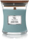 Woodwick geurkaars mini candle - evergreen cashmere - 20 branduren - 85gr - 8 cm ø 7 cm