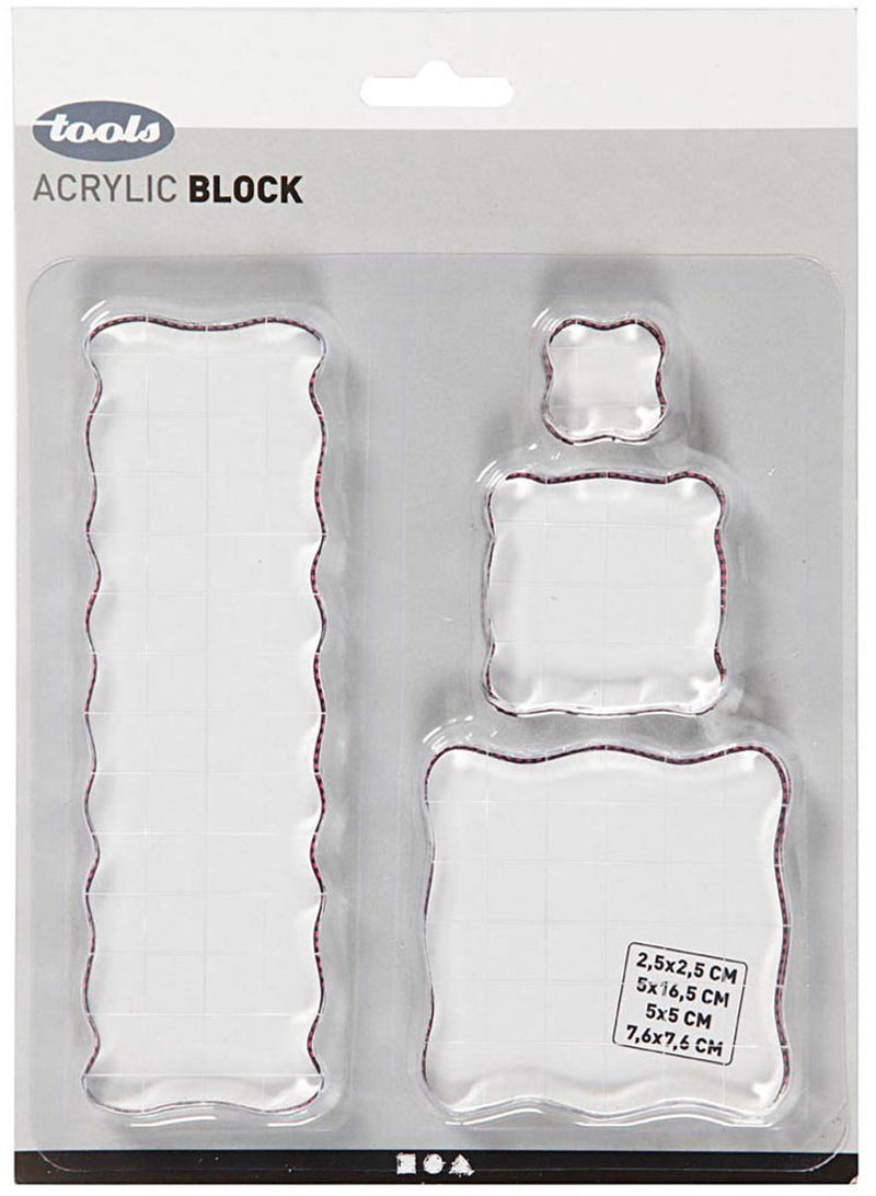 Afbeelding laden in galerijviewer, Creativ company stempelblok, afm 2,5x2,5+5x5+7,6x7,6+5x16,5 cm, dikte 1 cm, 4 stuks
