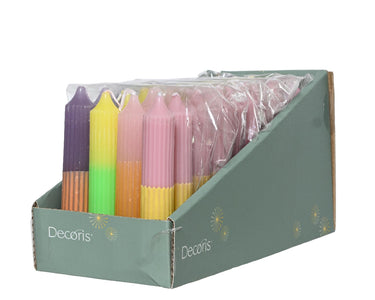 Decoris dinerkaars paraffine set a 4 ã˜2.15cm x h.11cm duokleur