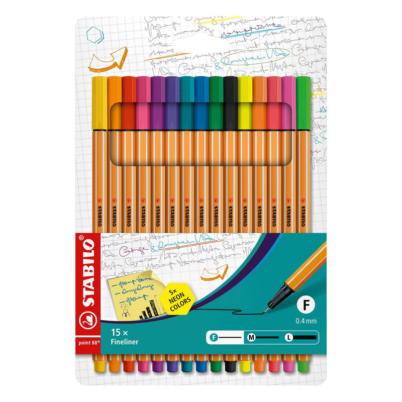 Afbeelding laden in galerijviewer, Stabilo point 88 10+5 neon in etui
