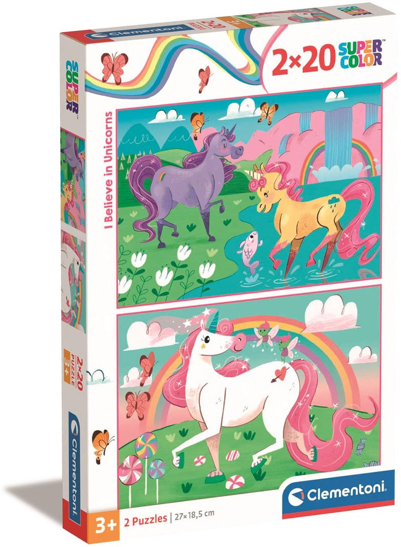 Afbeelding laden in galerijviewer, Clementoni brilliant puzzel eenhoorn, 2x20st.
