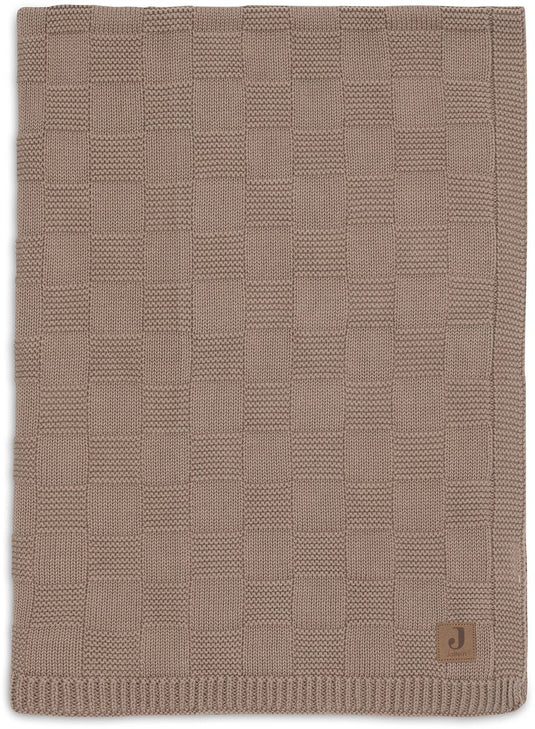 Jollein baby deken ledikant - 100x150cm - box knit - milky coffee