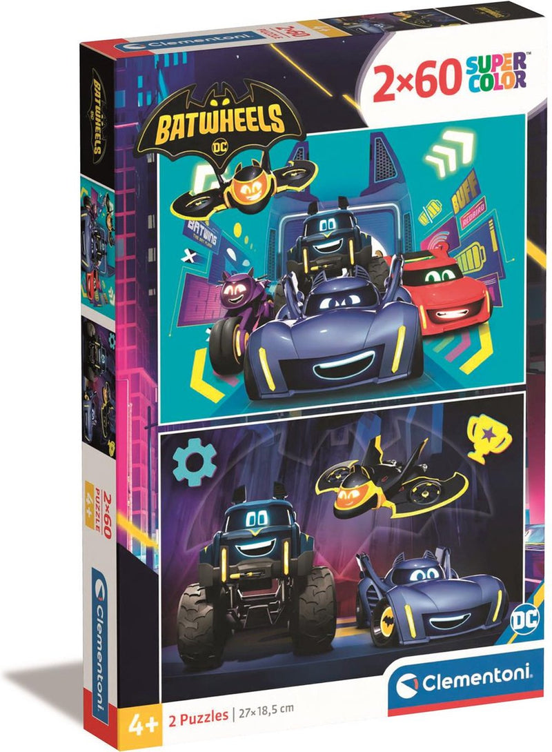 Afbeelding laden in galerijviewer, Clementoni legpuzzel super color batwheels, 2x60st.
