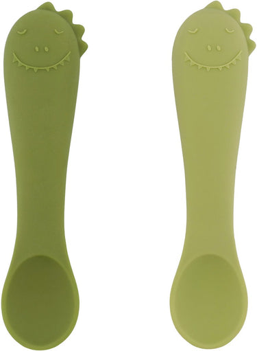 Trixie | eerste babylepels 2-pack - mr. dino - zachte siliconen - gemakkelijke grip - 4m+
