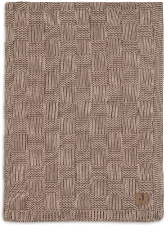 Jollein baby winter deken wieg - 75x100cm - box knit - milky coffee