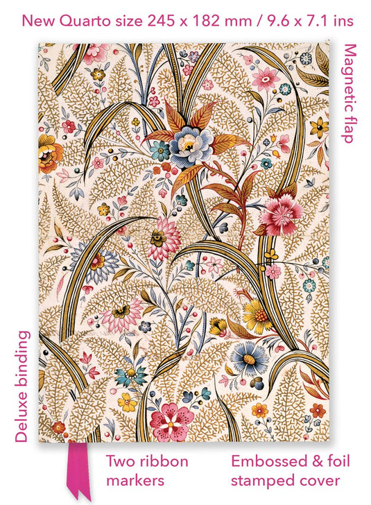 Flame tree quarto notebook- william kilburn: marble end paper (foiled quarto journal)
