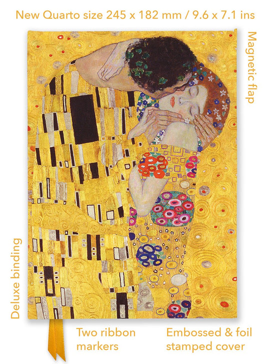 Flame tree gustav klimt: the kiss (foiled quarto journal)