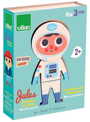 Vilac houten puzzel jules aankleden - educatief speelgoed voor kinderen.