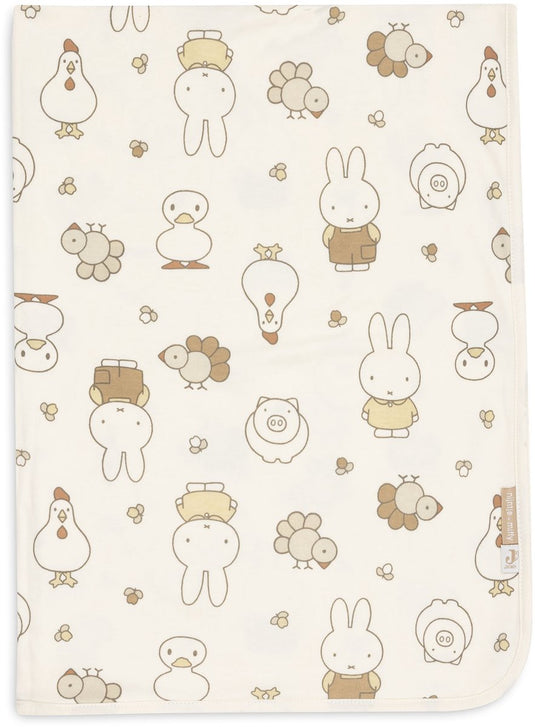 Jollein baby deken wieg - 75x100cm - jersey - miffy family farm