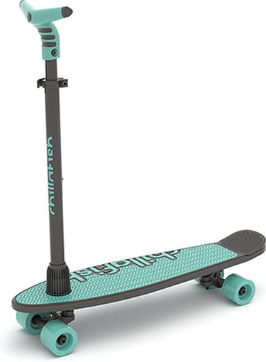 Chillafish skateboard en step 2-in-1 - kinderstep omvormbaar naar skateboard - blauw groen - jongens en meisjes 3 jaar en ouder - verstelbaar stuur - model skatieskootie 2