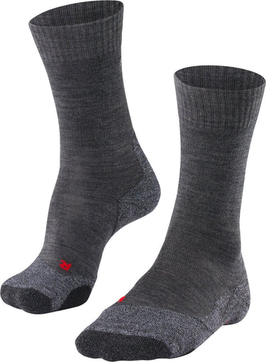 Falke tk2 anti-blaar dik wol functioneel materiaal wandelsokken heren grijs - maat 46-48