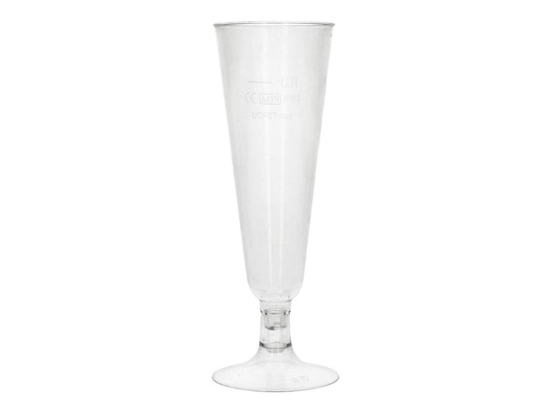 Afbeelding laden in galerijviewer, Papstar 24 glazen voor mousserende wijn pure 100ml ø5,5x16,5cm glashelder gemaakt van recyclebaar pla plantaardige bioplastic
