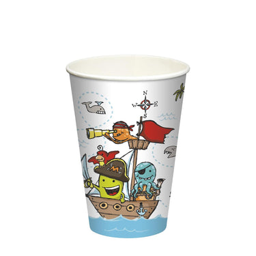 Papstar set a 10 drinkbekers pirate crew karton 0,2l ø7x9,7cm