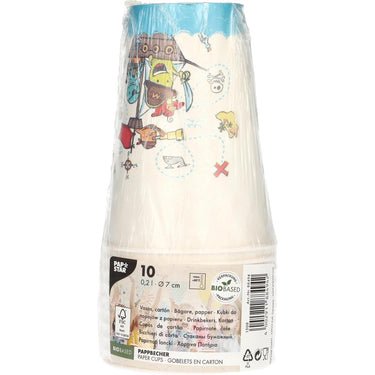 Papstar set a 10 drinkbekers pirate crew karton 0,2l ø7x9,7cm