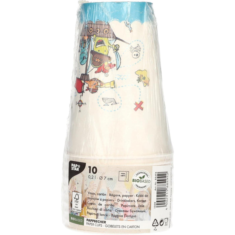 Afbeelding laden in galerijviewer, Papstar set a 10 drinkbekers pirate crew karton 0,2l ø7x9,7cm
