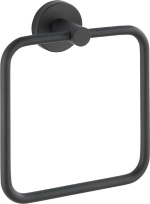 Wenko handdoekring bosio rvs zwart mat 16x18cm - handdoekhouder