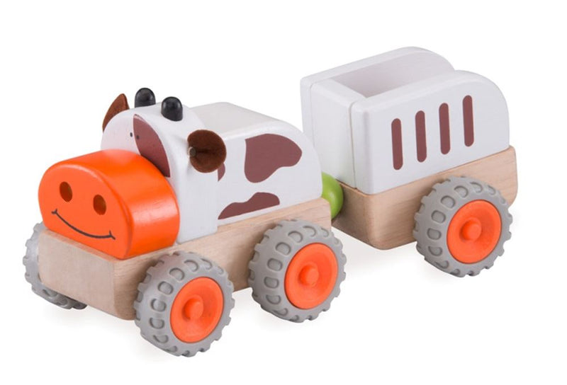 Afbeelding laden in galerijviewer, Wonderworld koe tractor met aanhanger+1
