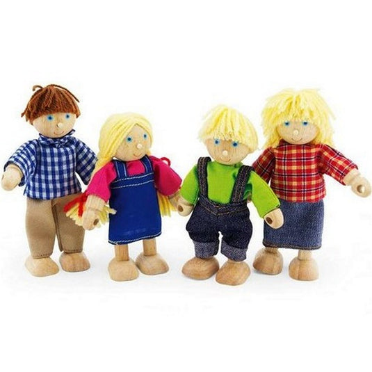 Pintoy houten boeren familie figuren 4 stuks