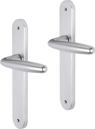 Impresso deurkruk - cambridge - voor binnen - ovaal deurschild met schroeven - aluminium - 2 stuks