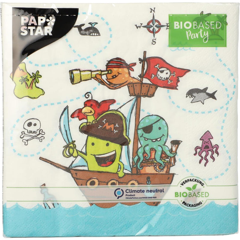 Afbeelding laden in galerijviewer, Papstar set a 20 servetten pirate crew 3-laags 33x33cm
