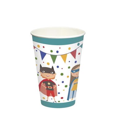 Papstar set a 10 drinkbekers superhero karton 0,2l ø7x9,7cm