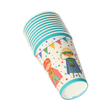 Papstar set a 10 drinkbekers superhero karton 0,2l ø7x9,7cm