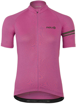 Agu core fietsshirt dames korte mouwen - electric fuchsia - drie achterzakken - ykk-rits over de hele lengte - sneldrogend interlock m