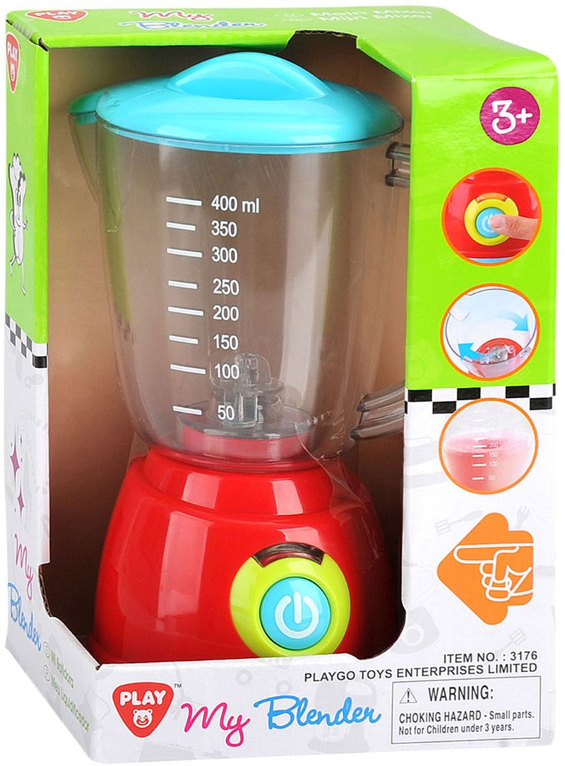 Afbeelding laden in galerijviewer, Playgo speelgoed blender met licht en fruit accessoires - keuken speelgoed.
