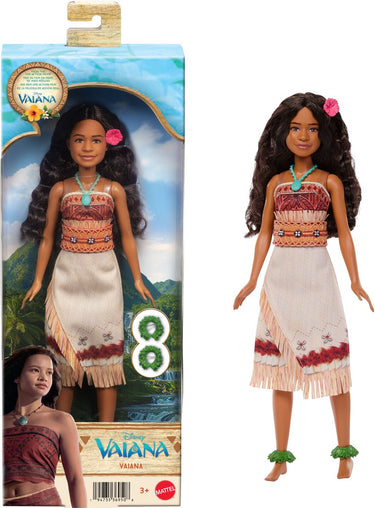Mattel disney vaiana pop met outfit die aan en uit kan en 5 accessoires - geïnspireerd op live-actionfilm