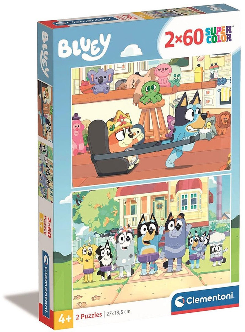 Afbeelding laden in galerijviewer, Clementoni legpuzzel super color bluey, 2x60st.
