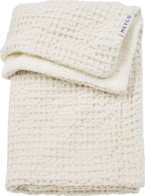 Meyco baby wafel teddy ledikant deken - nature - 100x150cm - 2.0 tog