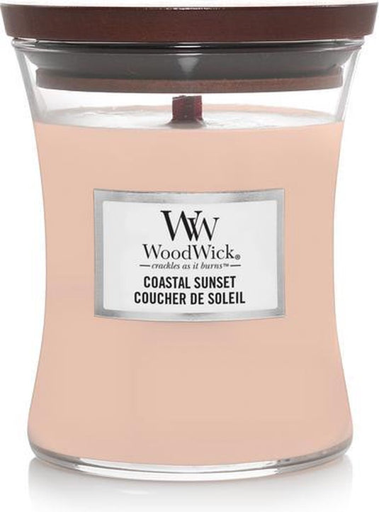 Woodwick hourglass medium geurkaars - coastal sunset - 60 branduren