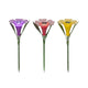 Lumineo solar steeklamp bloem plastic ø10xh30cm 3 assorti