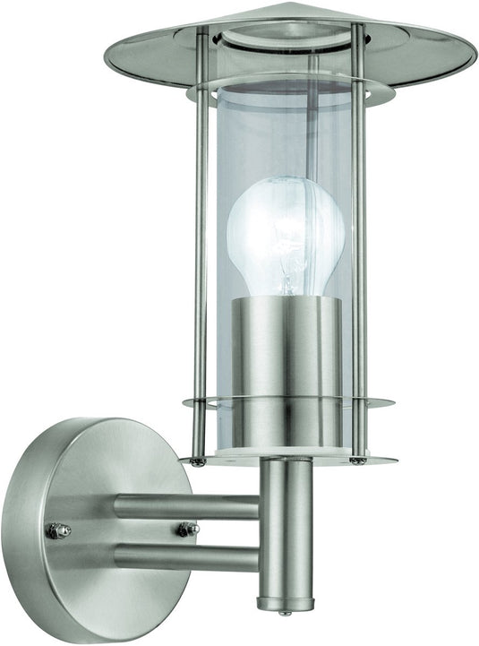 Eglo lisio wandlamp buiten - e27 - 30 cm - roestvast staal - glas