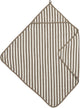 Meyco baby fat stripe badcape - jacquard badstof - taupe - 75x75cm