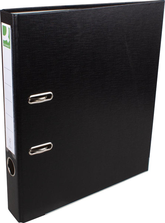 Q-connect ordner, voor ft a4, uit pp en papier, met beschermrand, rug van 5 cm, zwart