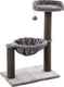 Flamingo krabpaal – wilma grijs – 58x33x69 cm – kattenkrabpaal met hangmat, ligplateau speeltje – kattenboom met jute krabtouw zachte pluche – compact kattenmeubel voor alle kattenrassen