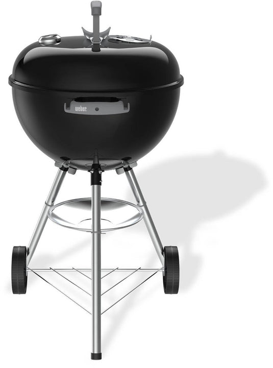 Weber bar-b kettle - ø 47 cm grillrooster - houtskoolbarbecue - zwart - asopvangschaal - 2 duurzame weersbestendige wielen - dekselthermometer - 2 gereedschapshaken - kras- en roestbestendig