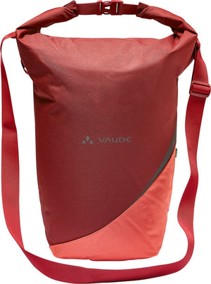 Vaude fietsenzak schoudertas met laptopvak road master urban double bike bag dark cherry donkerrood