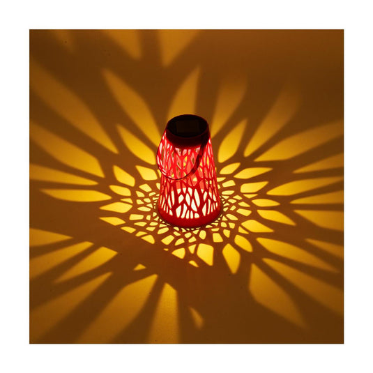 Lumineo solar lantaarn plastic ø11,5xh18cm 2 assorti