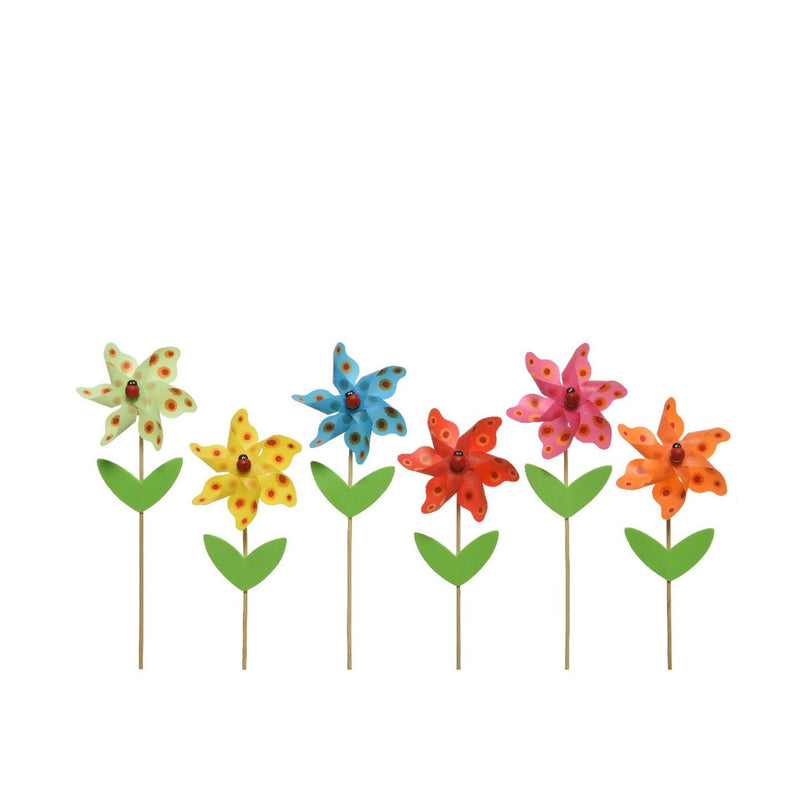 Afbeelding laden in galerijviewer, Decoris windmolen bloem plastic ø9xh28cm 6 assorti
