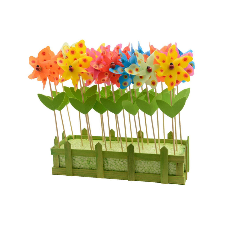 Afbeelding laden in galerijviewer, Decoris windmolen bloem plastic ø9xh28cm 6 assorti
