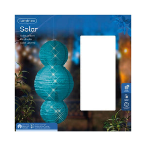 Lumineo solar lantaarn nylon ø28x58cm assortie warm wit