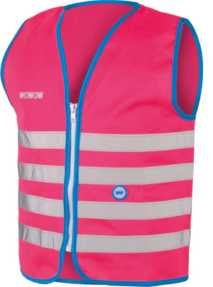 Wowow veiligheidshesje kind met rits en 1150 - fun fietsjas - maat l - unisex - roze blauw zilver