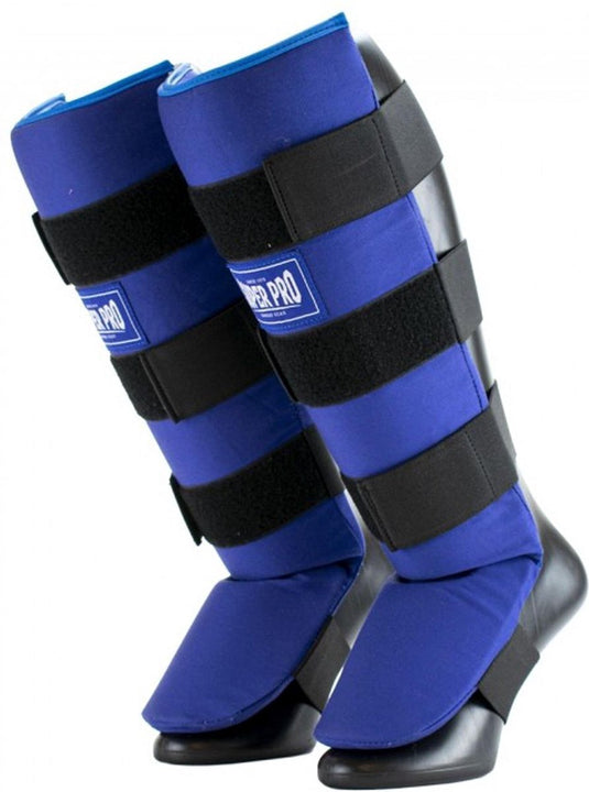 Super pro combat gear scheenbeschermer savior blauw wit medium