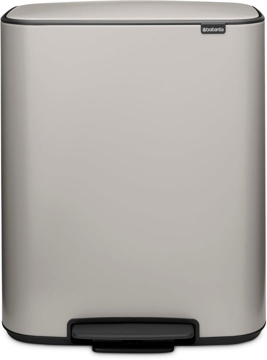 Brabantia bo prullenbak - 60 liter - 1 vak - soft grey